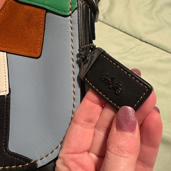 Coach 1941 RARE Patchwork Leather Saddle Bag 23 in Black Multi - Picture 6 of 9